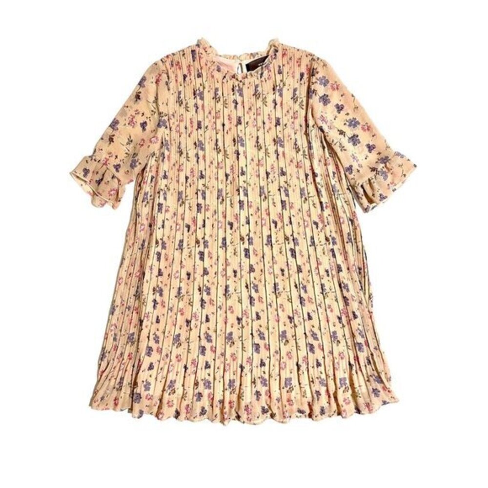 Code X Mode Pleated Mini Dress Floral Chiffon